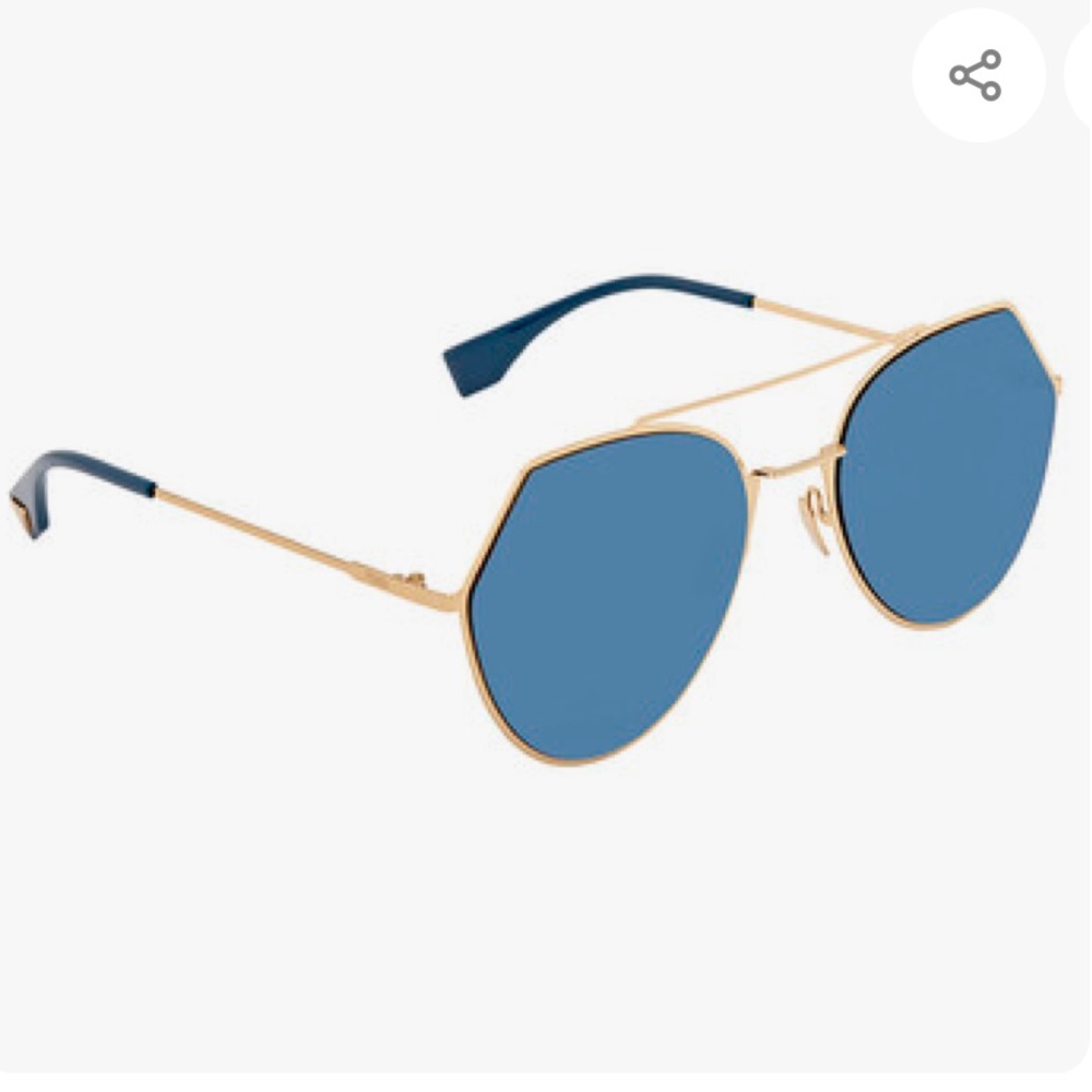 ✨ RARE FENDI Eyeline Blue Sunglasses FF0194/S - Gold Metal ✨ 100% Authentic